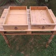 Antique desk in Louis Philippe style made of cherry wood with 2 drawers.