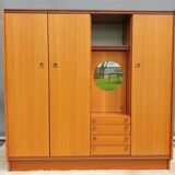 Scandinavian dressing cabinet with round mirror