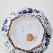 Antique Delft Style Blue and White Ceramic Table Lamp by Samson, circa 1880-1910