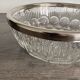 Vintage salad bowl in moulded glass and silver-plated metal.