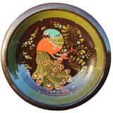Decorative plate peacock decor Handarbeit Kohler Biel