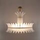 Italian Murano Glass Feather Chandelier with Brass Details