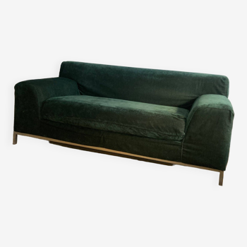 Ikea kramfors sofa reupholstered bem'z green velvet cover