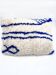 Ecru Moroccan Azilal cushion cover with Majorelle blue patterns 60x40cm