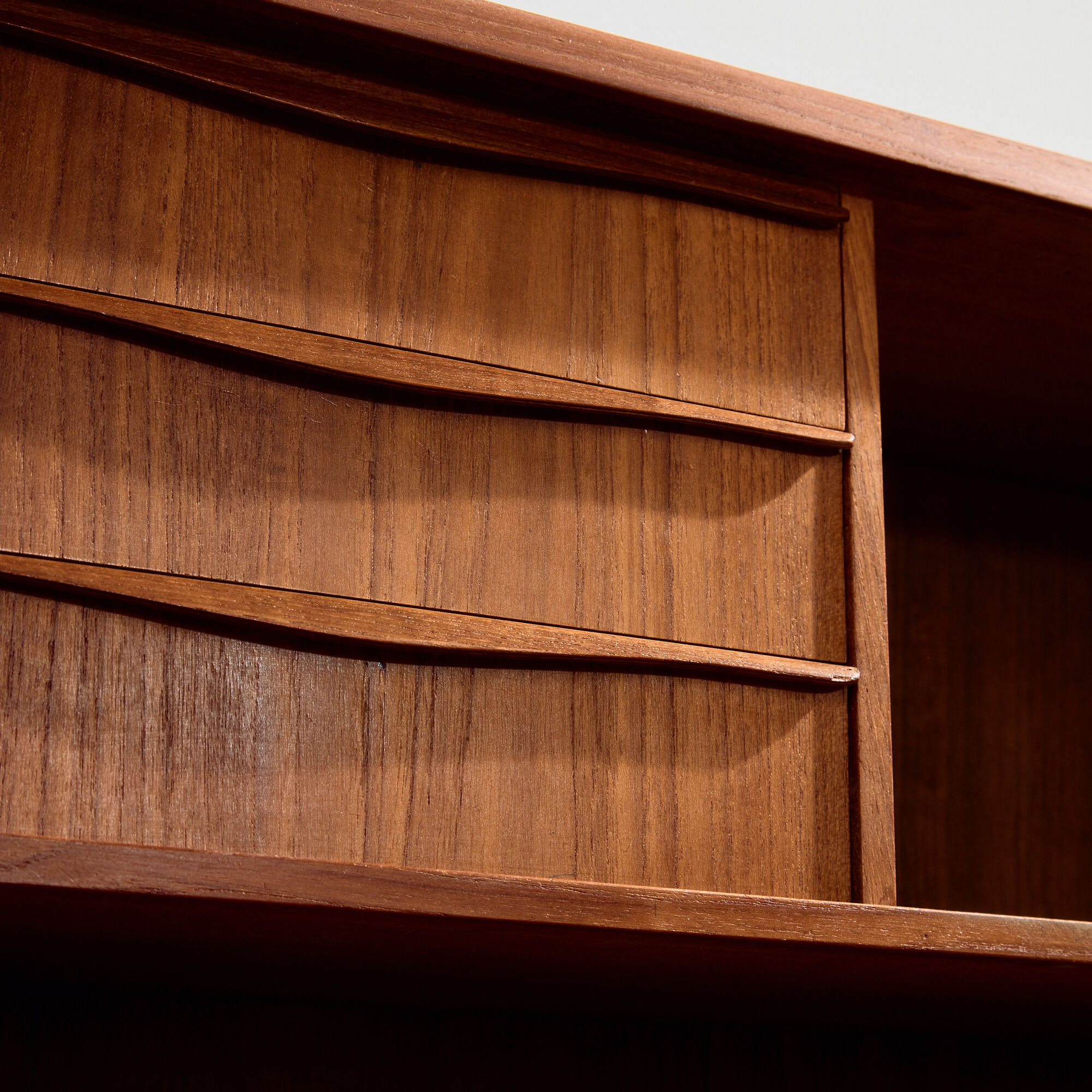Restored teak cylinder desk