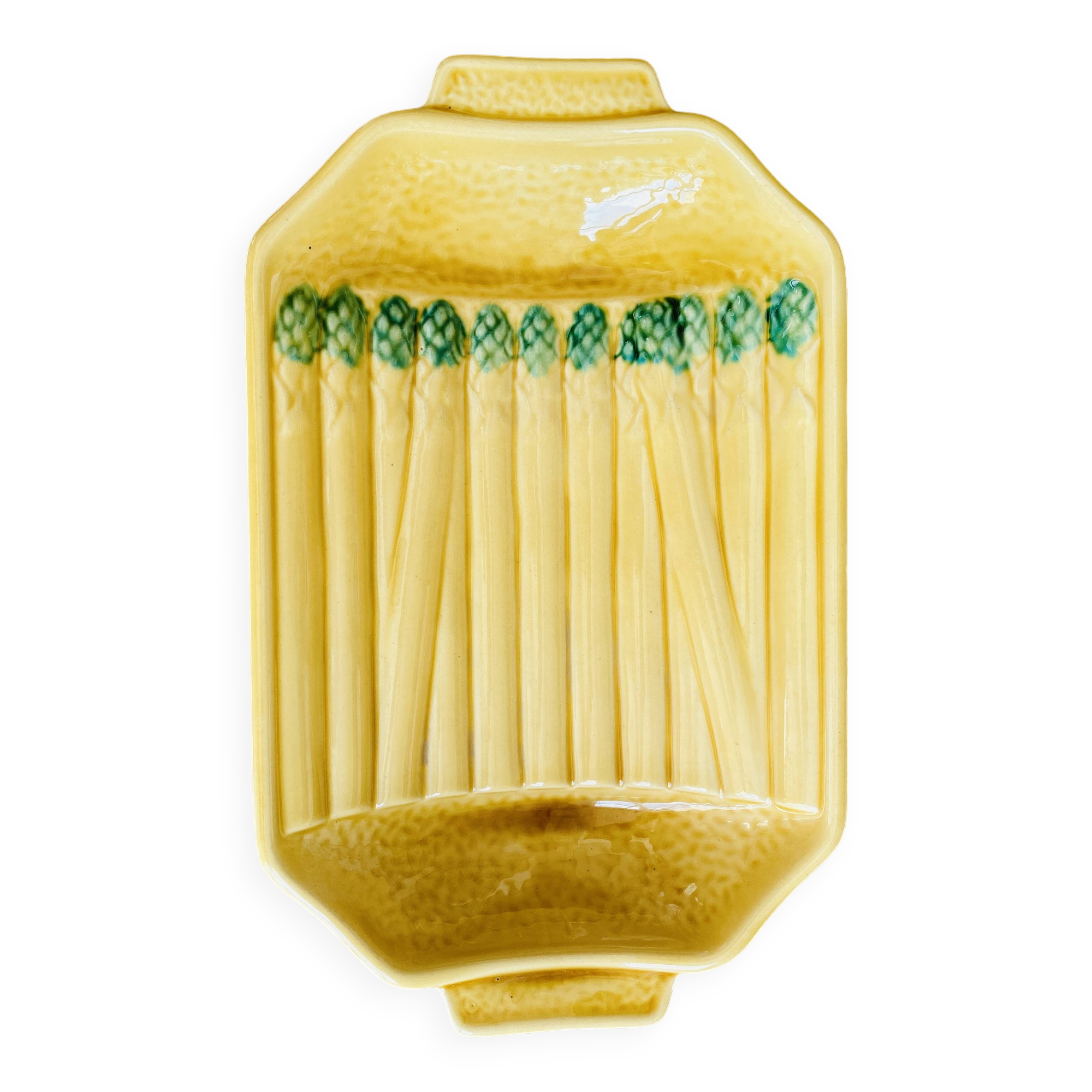 Old Vintage Asparagus Barbotine Dish