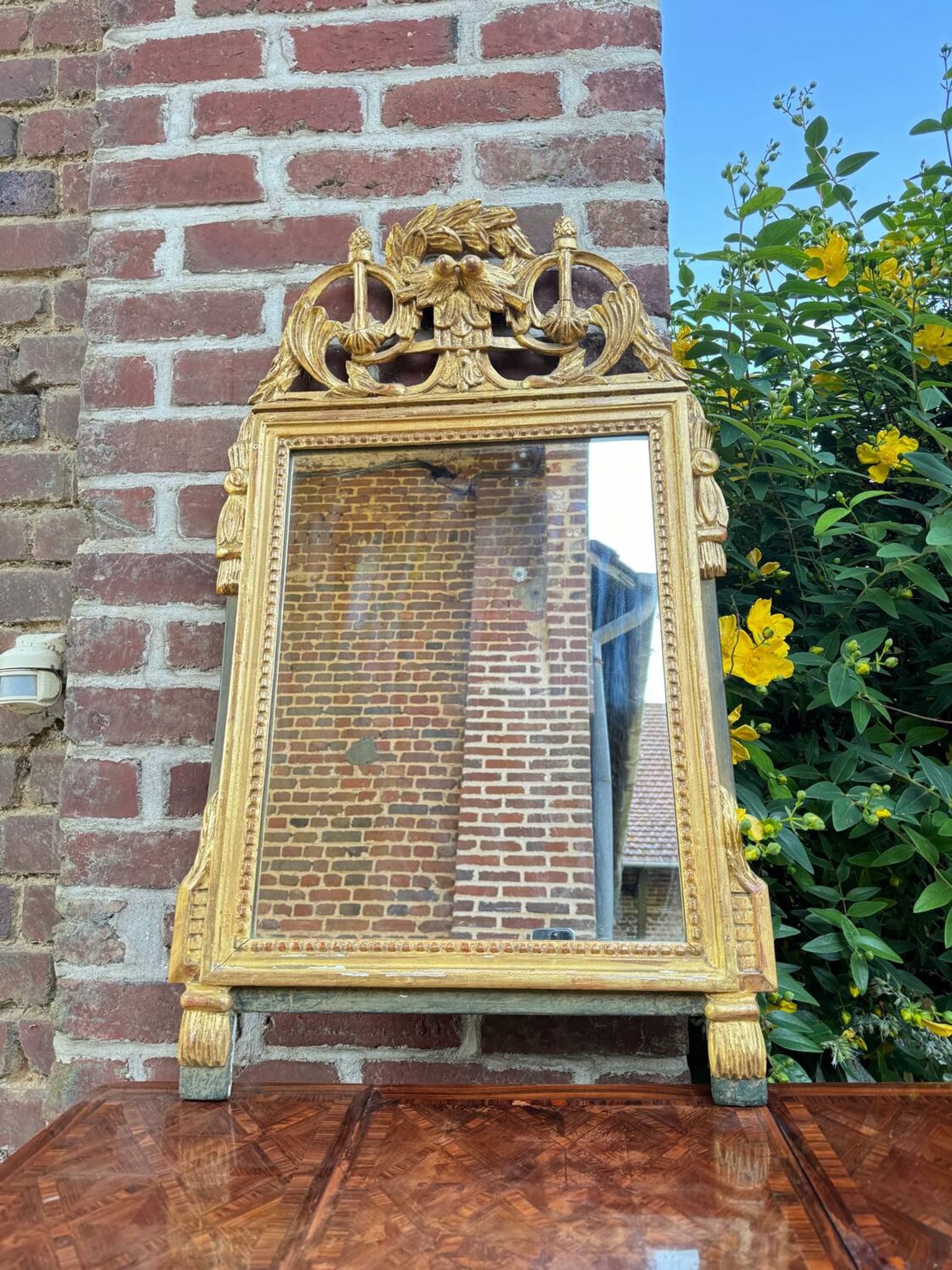 Mirror In Wood And Golden Stucco From Louis XVI XVIII Eme Century