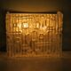 Brutalist wall lamp in iced glass, 1970