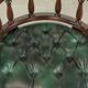 Chaise de bureau Chesterfield de style anglais en cuir vert