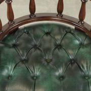 Green cow leather Chesterfield office chair / side chair in English style
