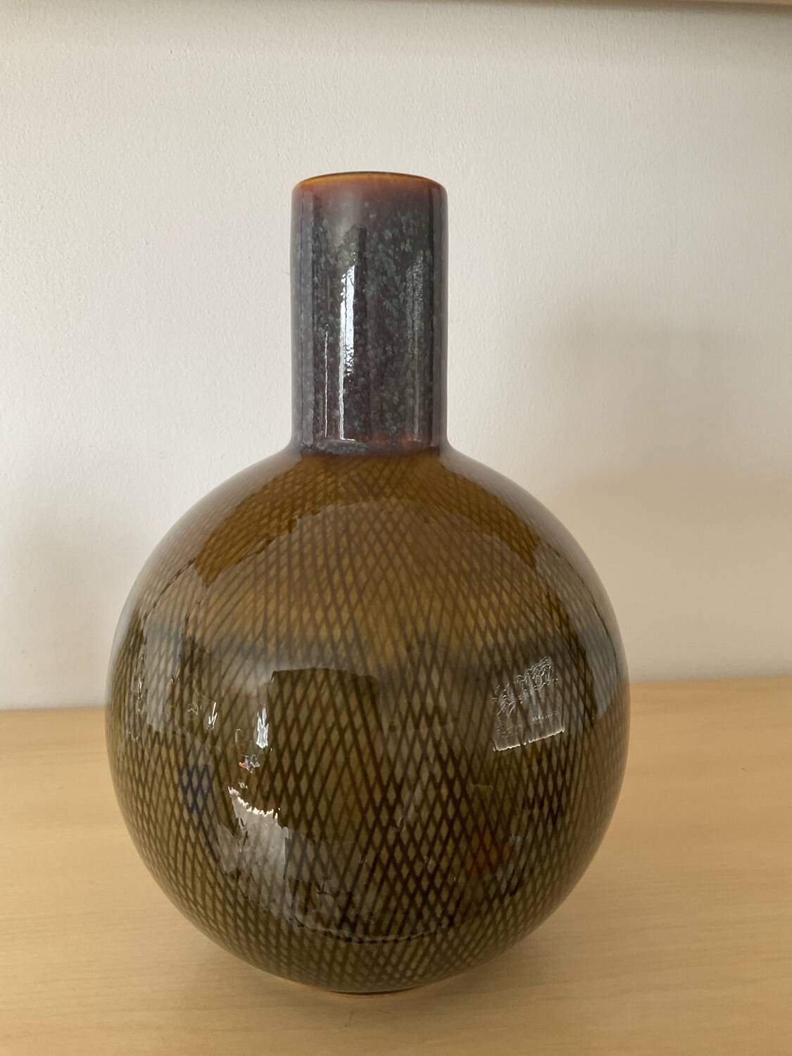 Vase vintage en céramique émaillée