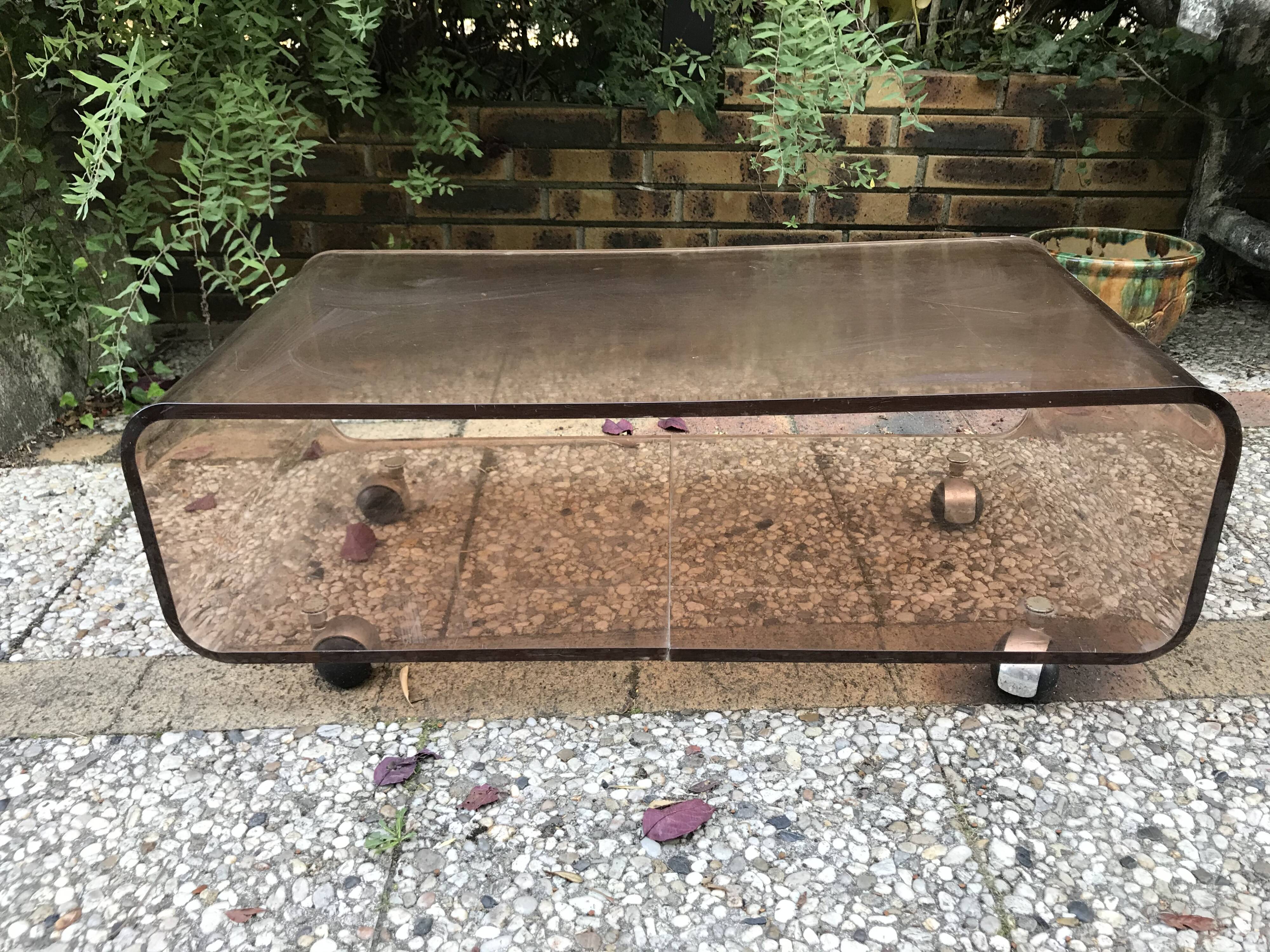 Plexiglas coffee table