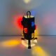 Brutalist table lamp metal and glass, 1970s
