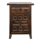 Spanish-style bedside table in natural wood