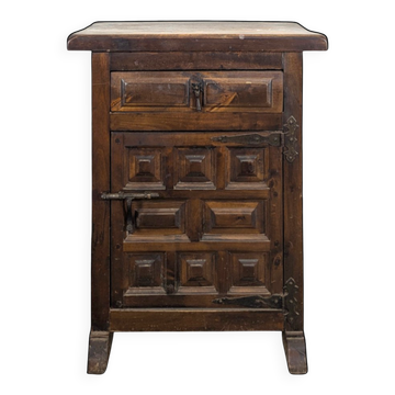 Spanish-style bedside table in natural wood