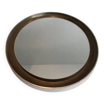 Curved wooden silver mirror