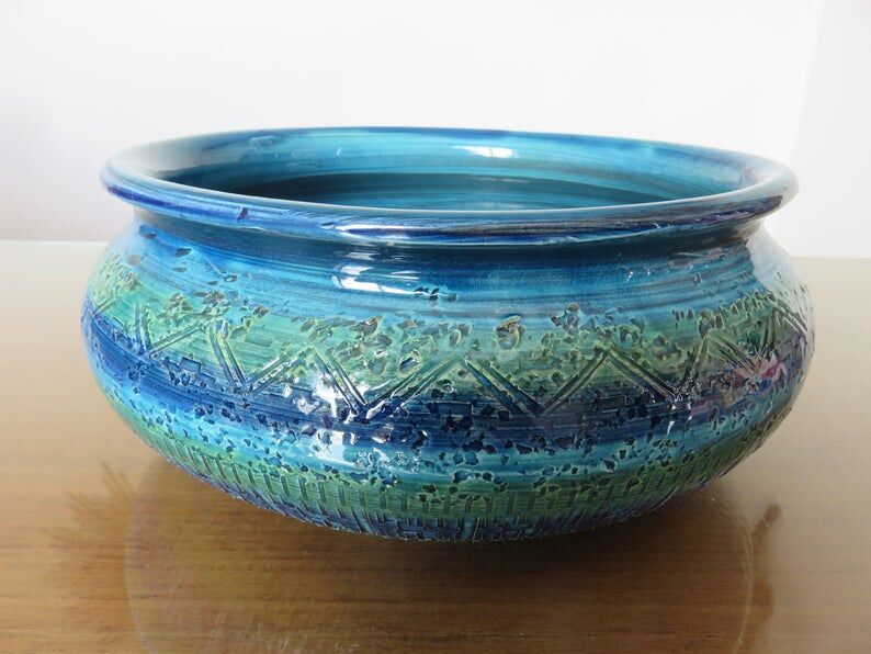 Aldo londi washer for bitossi ceramic " rimini blue " 60s