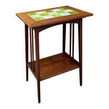 Art Nouveau side table 1910 with double tops in dark oak.