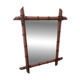 Mirror circa 1950 in bamboo imitation.