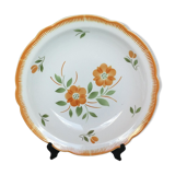 Plat creux ancien Badonviller fleurs oranges