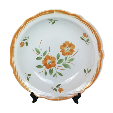 Big Dish Old Hollow Badonviller Orange Flowers