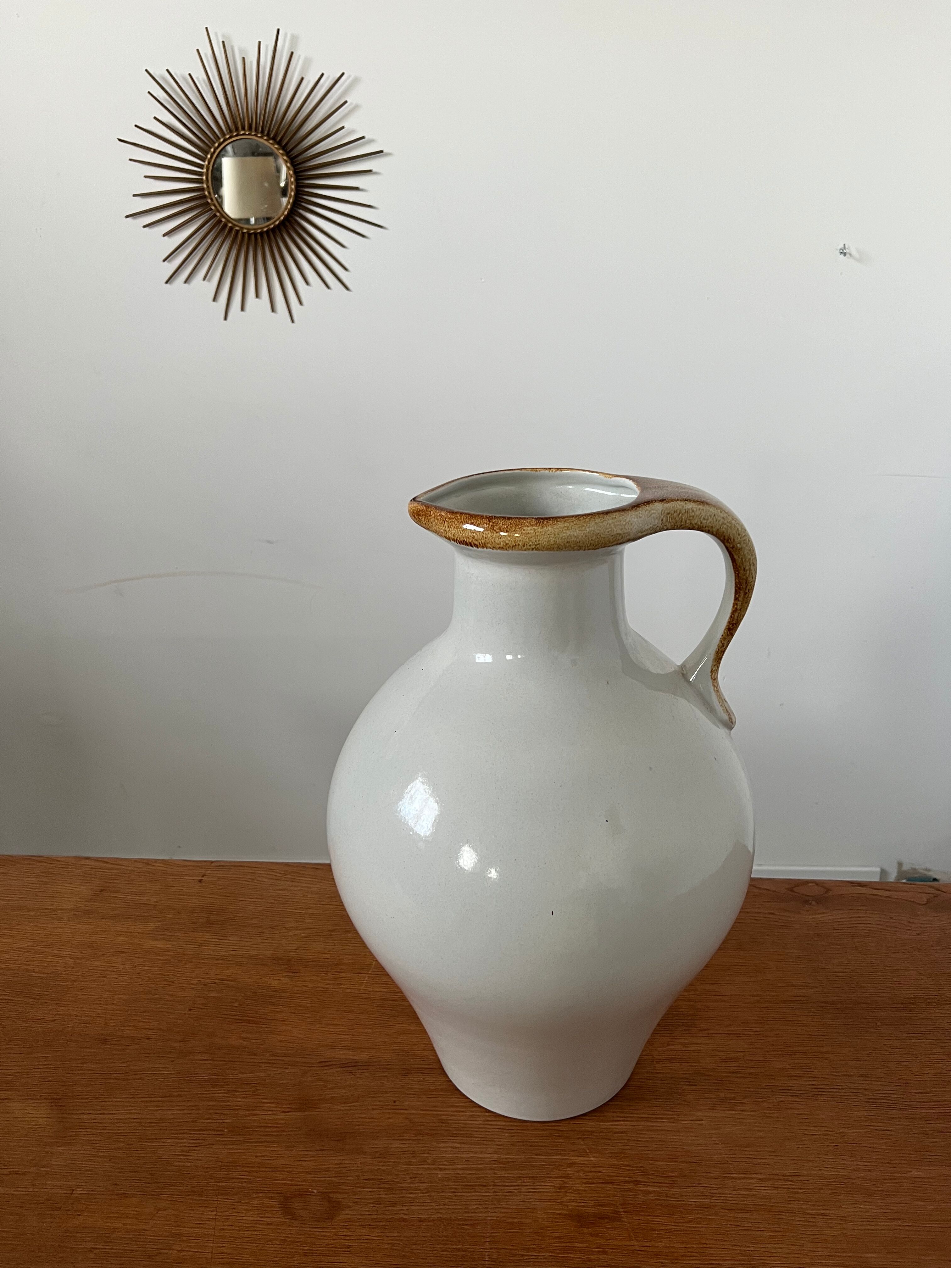 Pichet en céramique des années 50 St Clement vintage XXL 50 cm