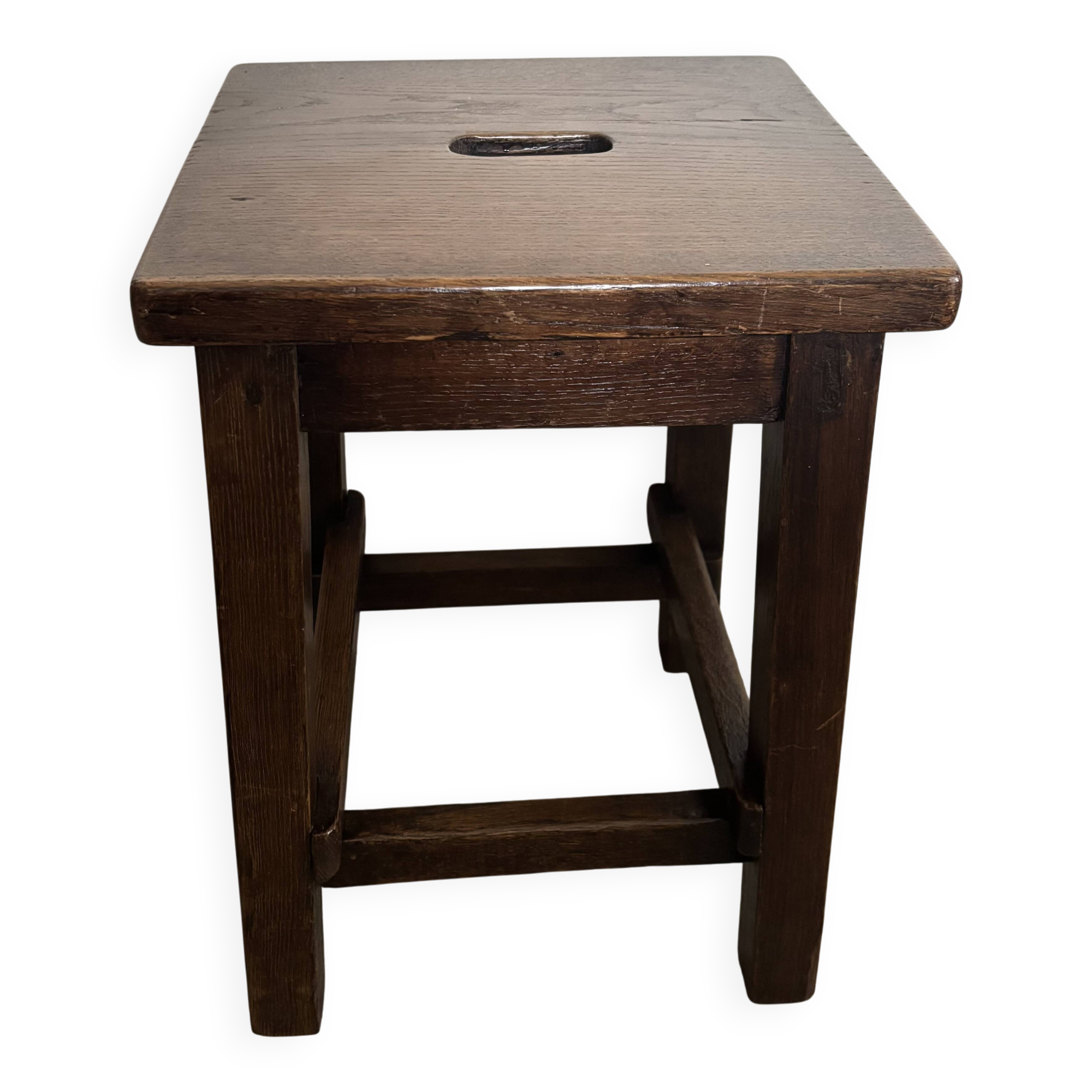 Varnished wooden stool