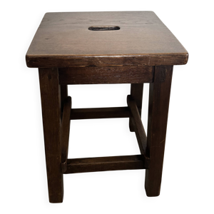 Tabouret en bois vernis