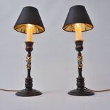 Paire de lampes anciennes Cheshire Cat Lewis Carroll Alice au pays des merveilles années 1920 Royaume-Uni