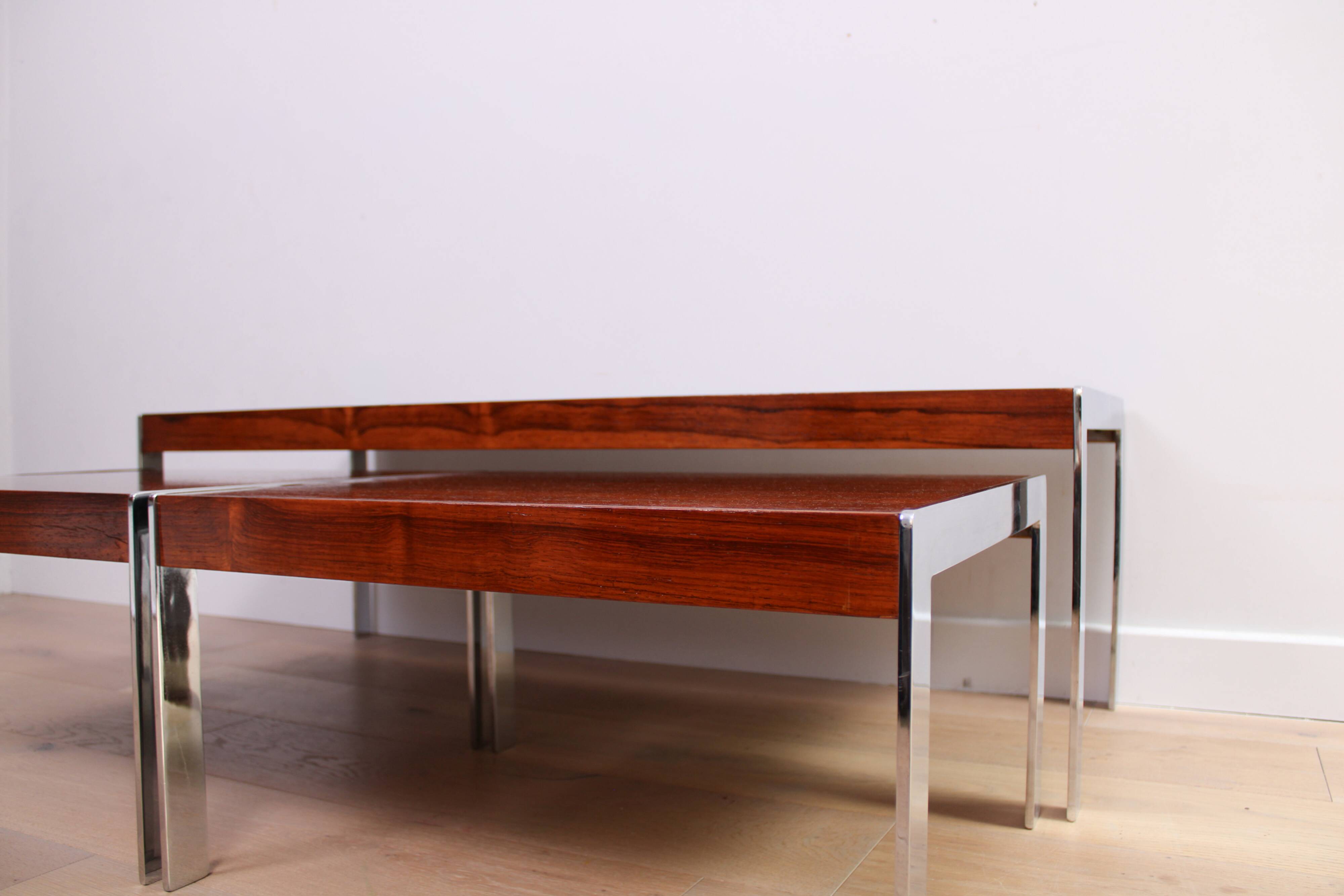 A set of vintage mid-century Merrow Associates coffee nesting tables - Rosewood