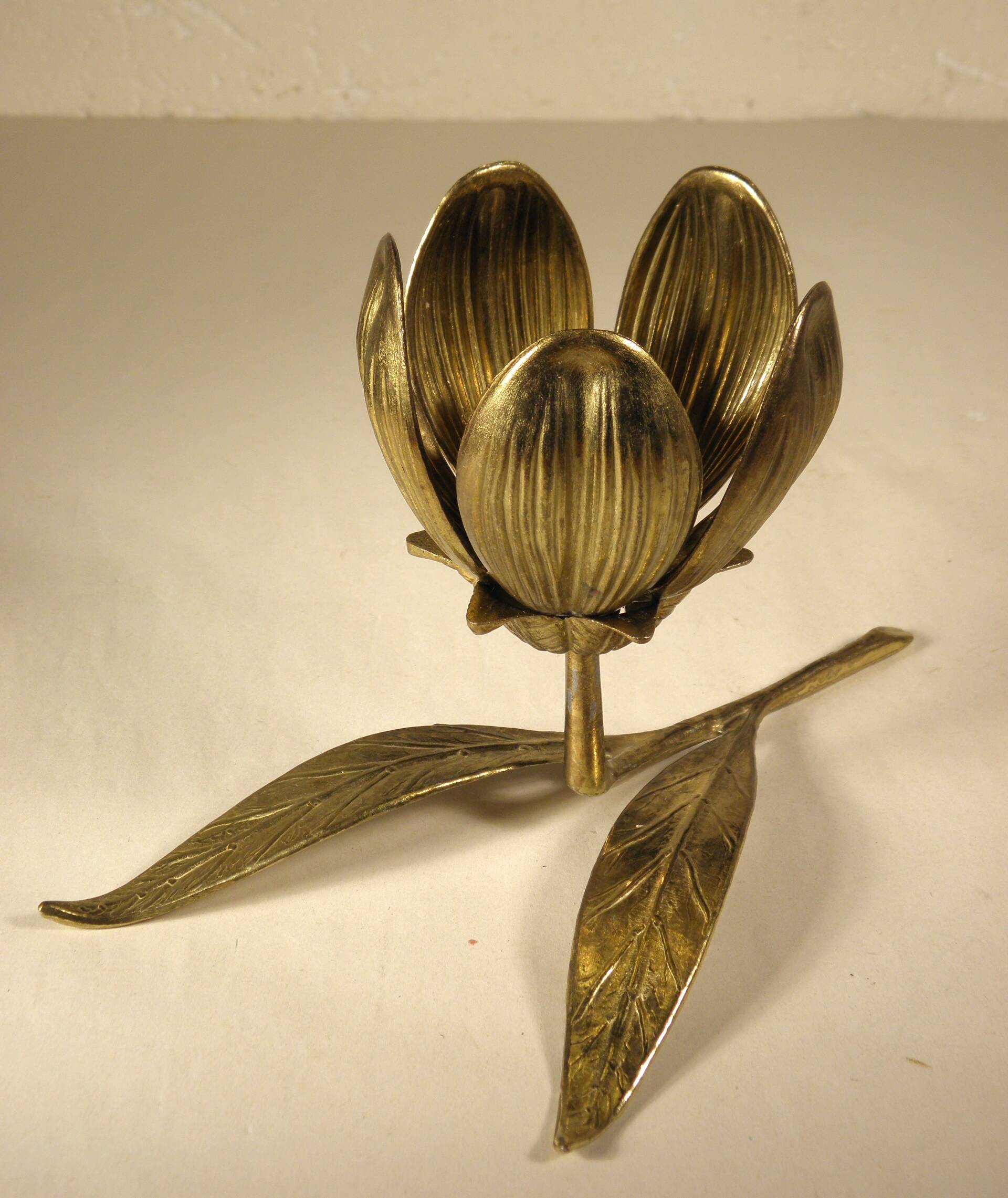 Brass "flower" candle holder - ashtray