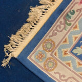 Handmade Blue Wool Chinese Rug- 92x185cm