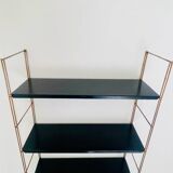 Modular vintage wall shelf, metal and brass circa 1960s