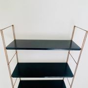 Etagère murale vintage modulable, metal et laiton circa 1960s