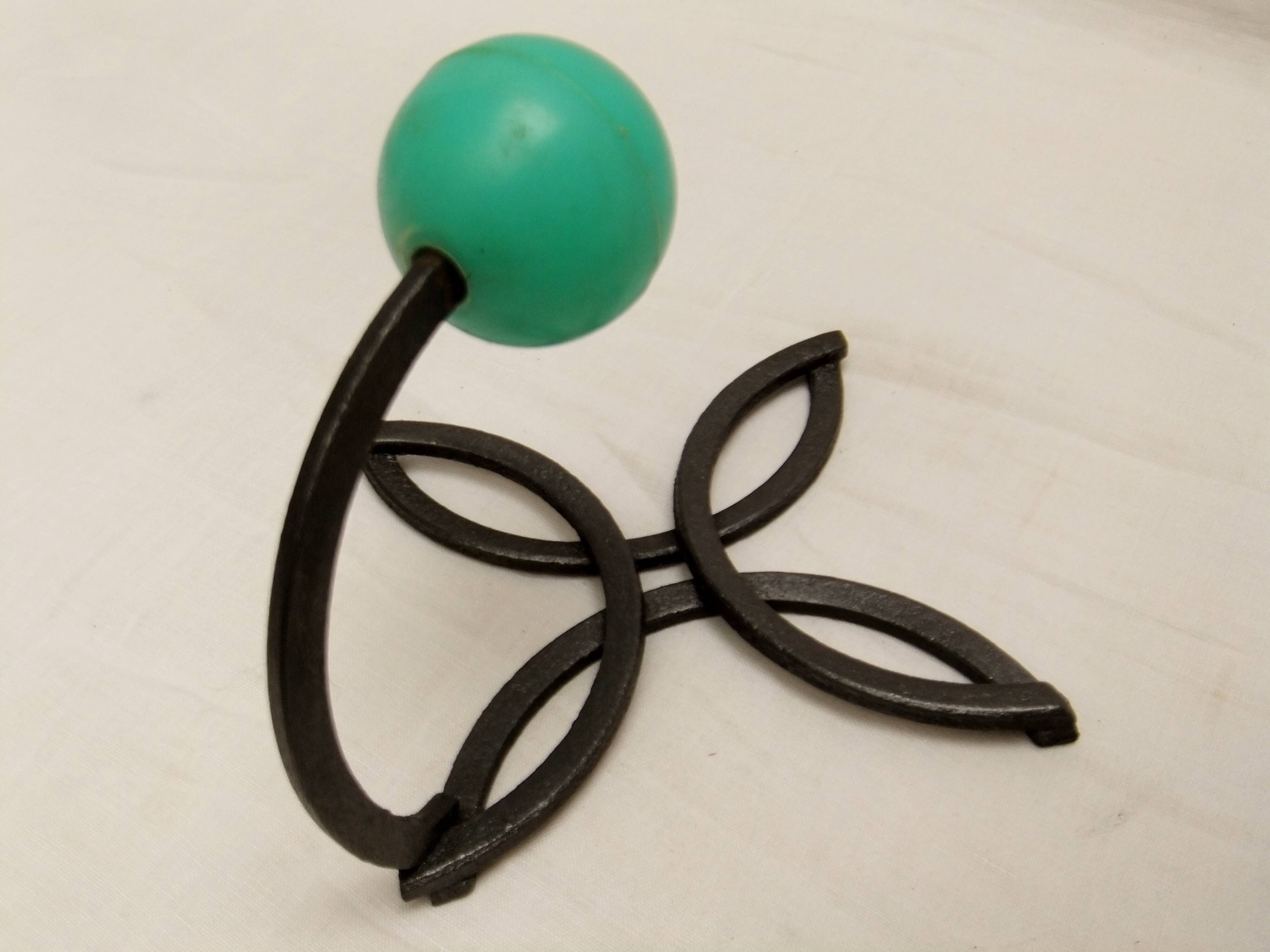 Wrought iron pair coat hook design