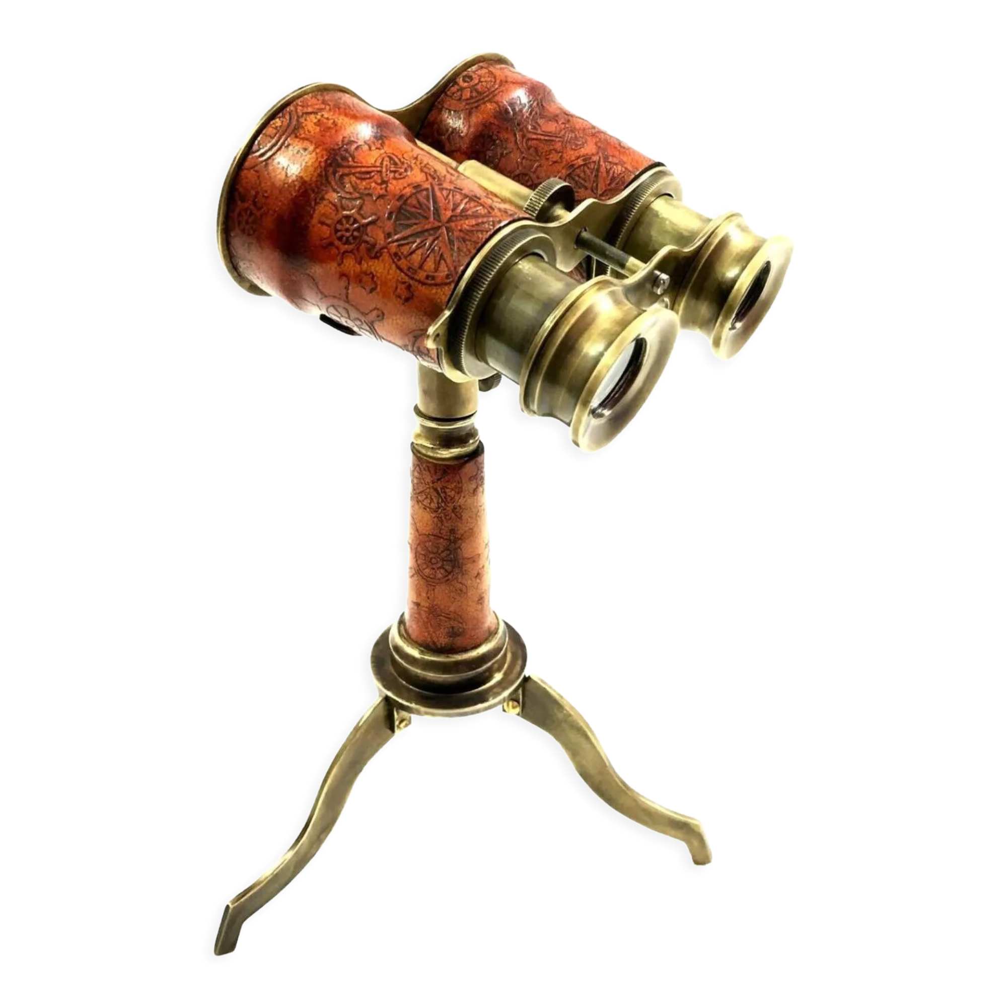 Télescope Nautique En Laiton 15,2cm Avec Boîte Bois - Spyglass Pirate Ou Astronomie Débutant
