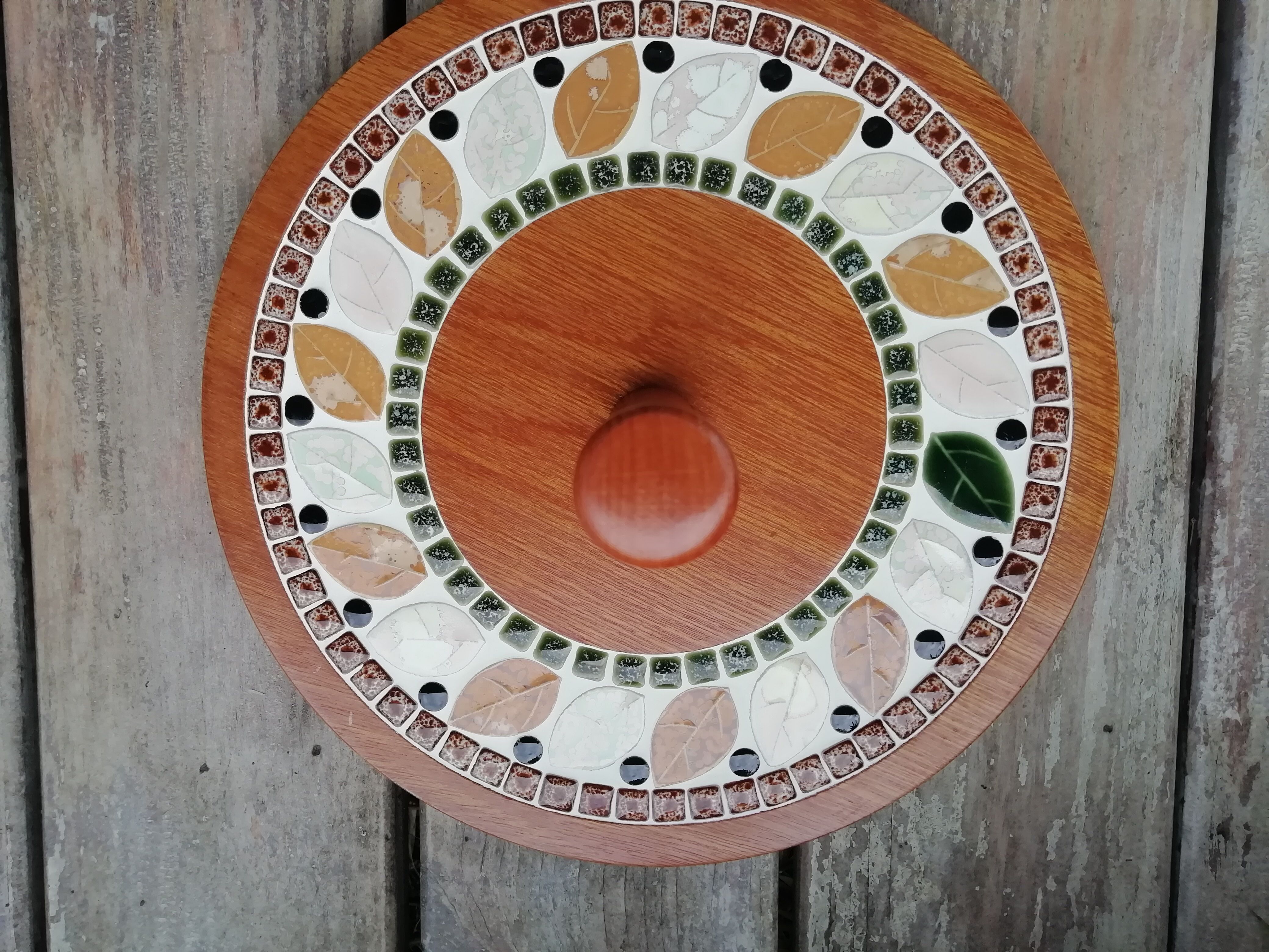 Ceramic wood cheese platter