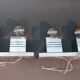 Pair of Spage Age 1970 chrome wall lights.