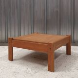 Table basse carré en pin, design vintage