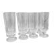 Lot of 8 glass glasses with a big foot