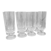 Lot of 8 glass glasses with a big foot