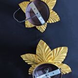 Pair of golden leaf appliques