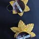 Paire d'appliques feuilles dorées