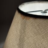 vintage wooden lamp small model with fabric shade 80's design