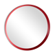 Vintage red round plastic mirror from the 1960s.