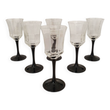 6 Octime octagonal black-footed wine glasses