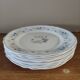 Series 10 flat plates Arcopal, white opaline with blue flowers