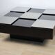 Vintage coffee table in lacquered wood and aluminium - 1970s