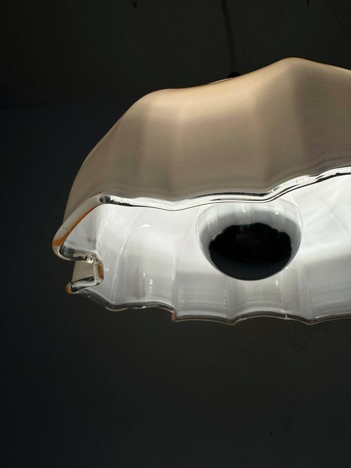 Opaline chandelier Czechoslovakian design 1960s