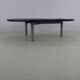 Large brutalist slate stone round coffee table